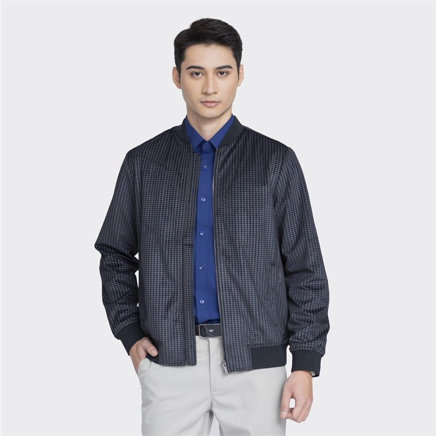 Áo khoác nam  ARISTINO kiểu dáng bomber trẻ trung, chất liệu nhung ấm áp- AJK011W3