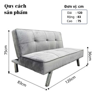 Sofa bed 1m2-1m7 giá rẻ - sofa giường hàng xuất khẩu chân inox - ghế sofa giường