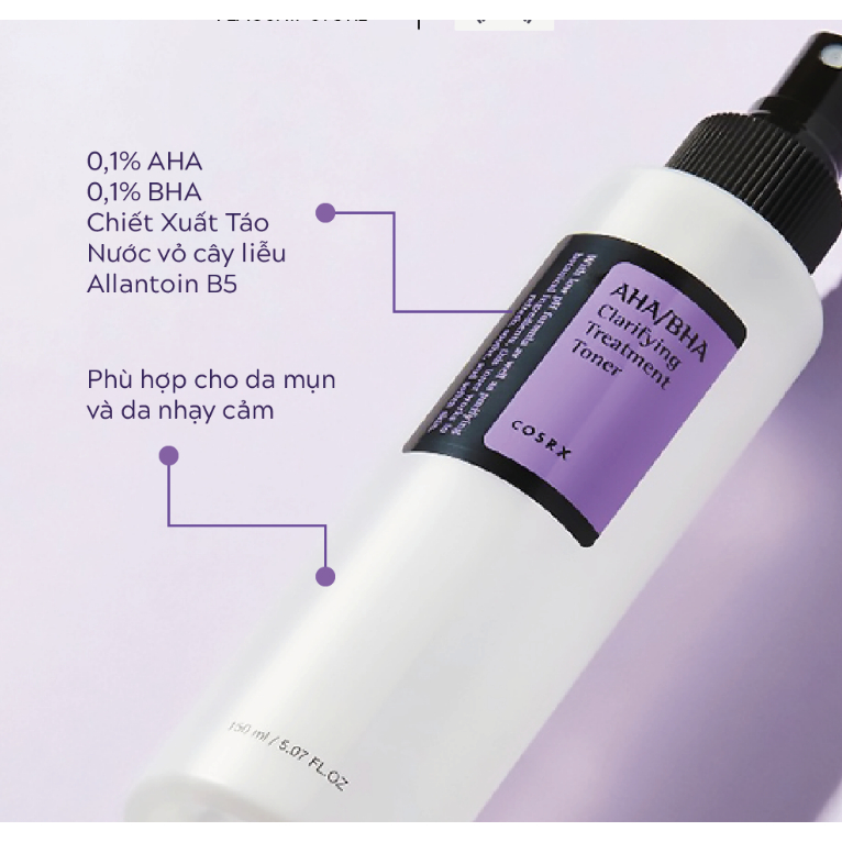Nước Hoa Hồng Tẩy Tế Bào COSRX Aha/Bha Clarifying Treatment Toner 150ml