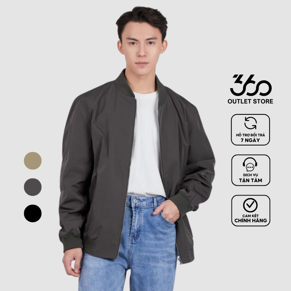 Áo khoác gió nam dáng bomber trẻ trung thương hiệu 360 Boutique 2 lớp cao cấp - AKGTK306