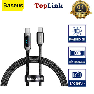Cáp Sạc Nhanh Type C To C PD 100W Baseus Display( 480Mbps, LED Indicator, E-Marker Chip, QC/PD Quick Charge Cable)