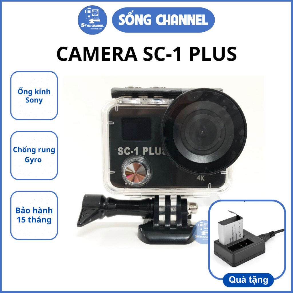 Camera Hành Trình Xe Máy SC-1 PLUS [Màn Hình Cảm Ứng] - Tặng Kèm 1 Pin + 1 Dock Sạc Đôi