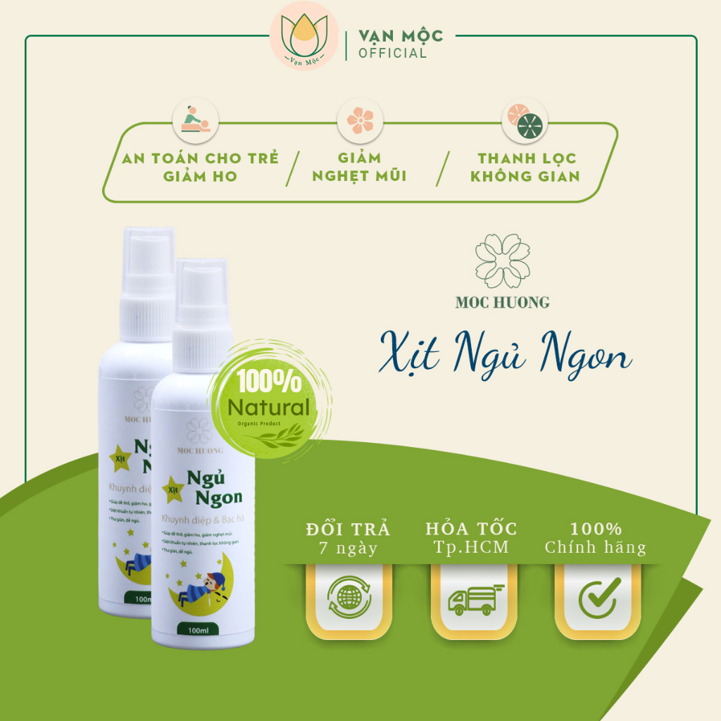 Xịt ngủ ngon tinh dầu Khuynh Diệp Mộc Hương (100ml)