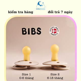 Ti giả bibs, ti ngậm chỉnh nha đan mạch hàng chuẩn, tặng kèm nắp trứng