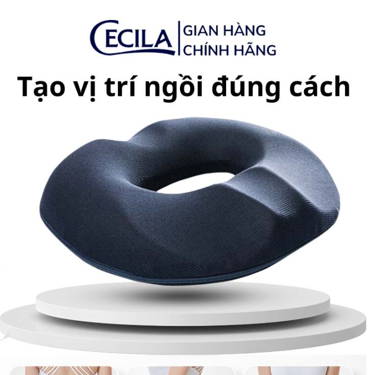 Gối lót ghế ngồi y tế chống trĩ CECILA, Chất liệu cao su non giảm ê mỏi mông cho dân văn phòng, bà bầu, người bệnh trĩ.