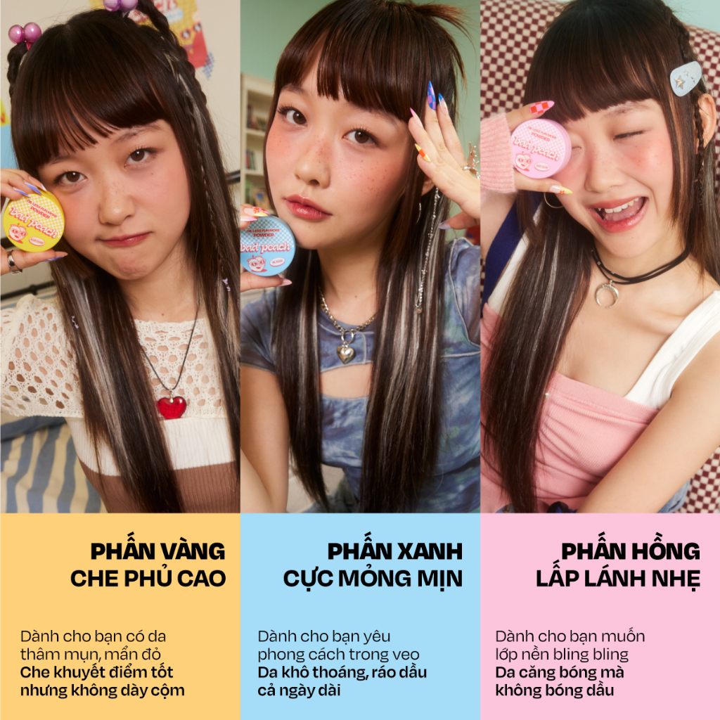 Phấn Phủ Kiềm Dầu BAD PEACH Oil Less Fun More Powder SPF35/PA++ 4g