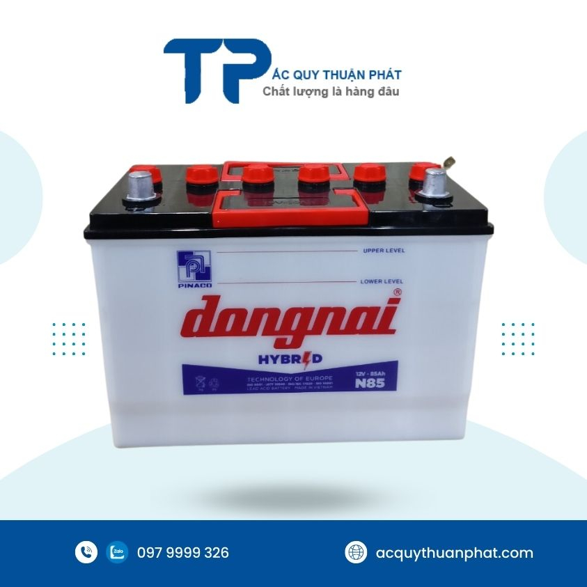 Bình ắc quy Đồng Nai N85 12V-85ah chuyên dùng cho xe tải nặng như xe tải Jac, Xe tải Huynhdai, xe tải Isuzu, v.v.v.