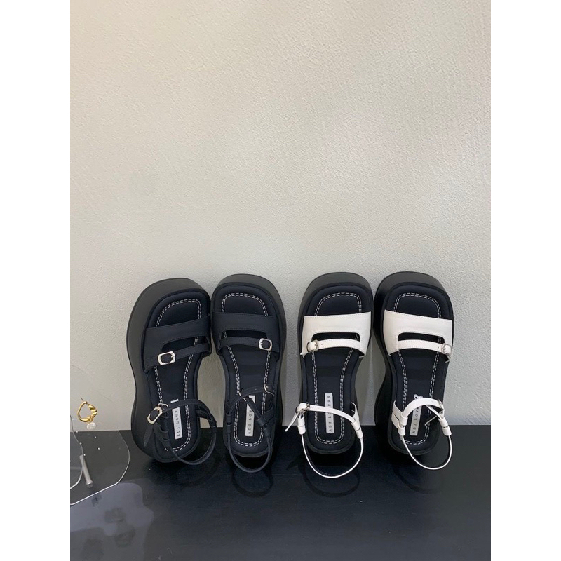 SẴN HÀNG  ĐI LÙI SIZE FORM TO Giày Sandal Mũi Vuông Đế Dày Chống Trượt Thời Trang Hàn Quốc Cho Nữ