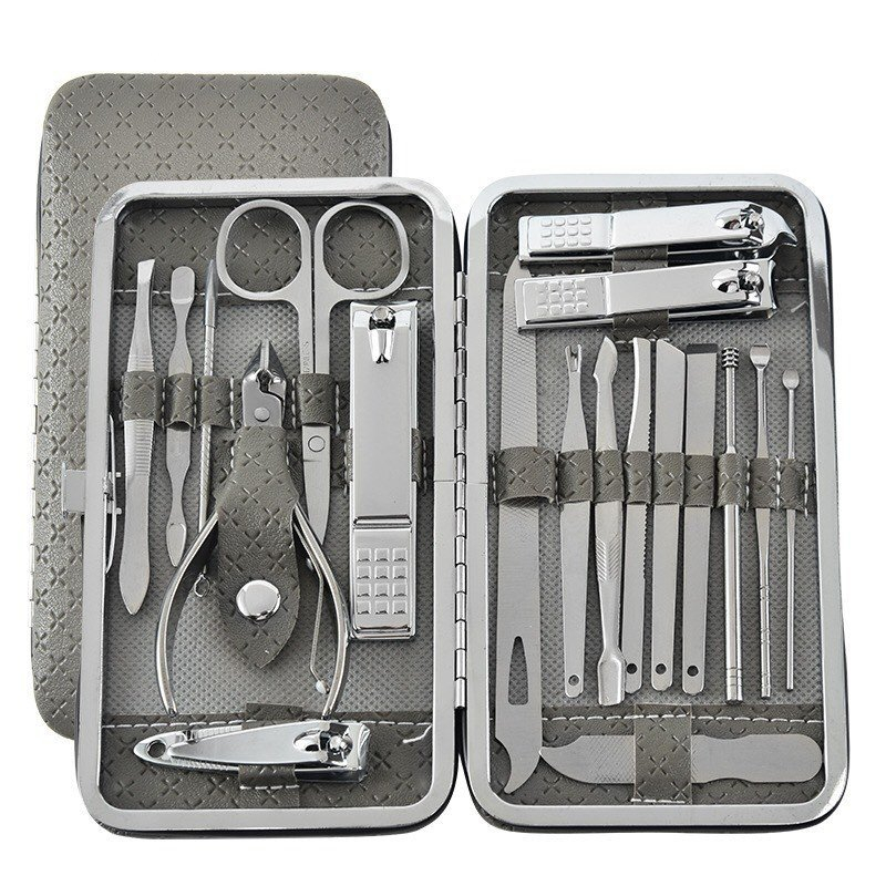 Bộ bấm móng tay không gỉ - Bộ Dụng Cụ Cắt Móng Tay 19 Món Cao Cấp