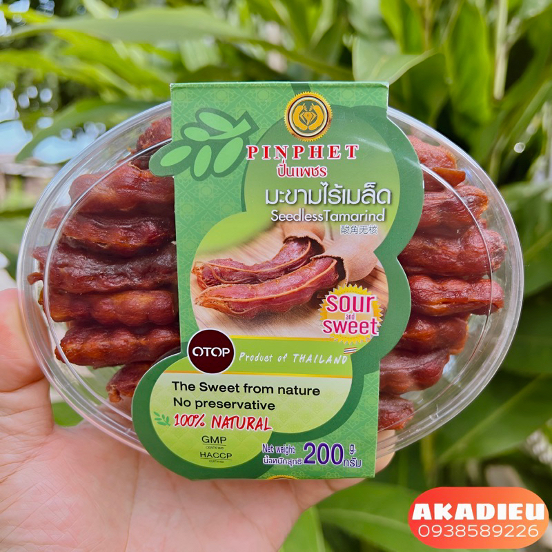 Me tách hạt Thái Lan tem xanh 200gr, tem đỏ 180gr