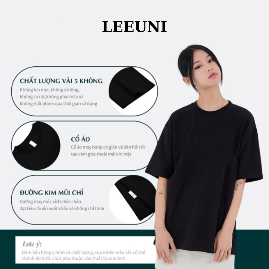 Áo Thun Trơn Oversize Tee Local Brand LeeUni Form Rộng Chất Vải 100% Cotton 250GSM