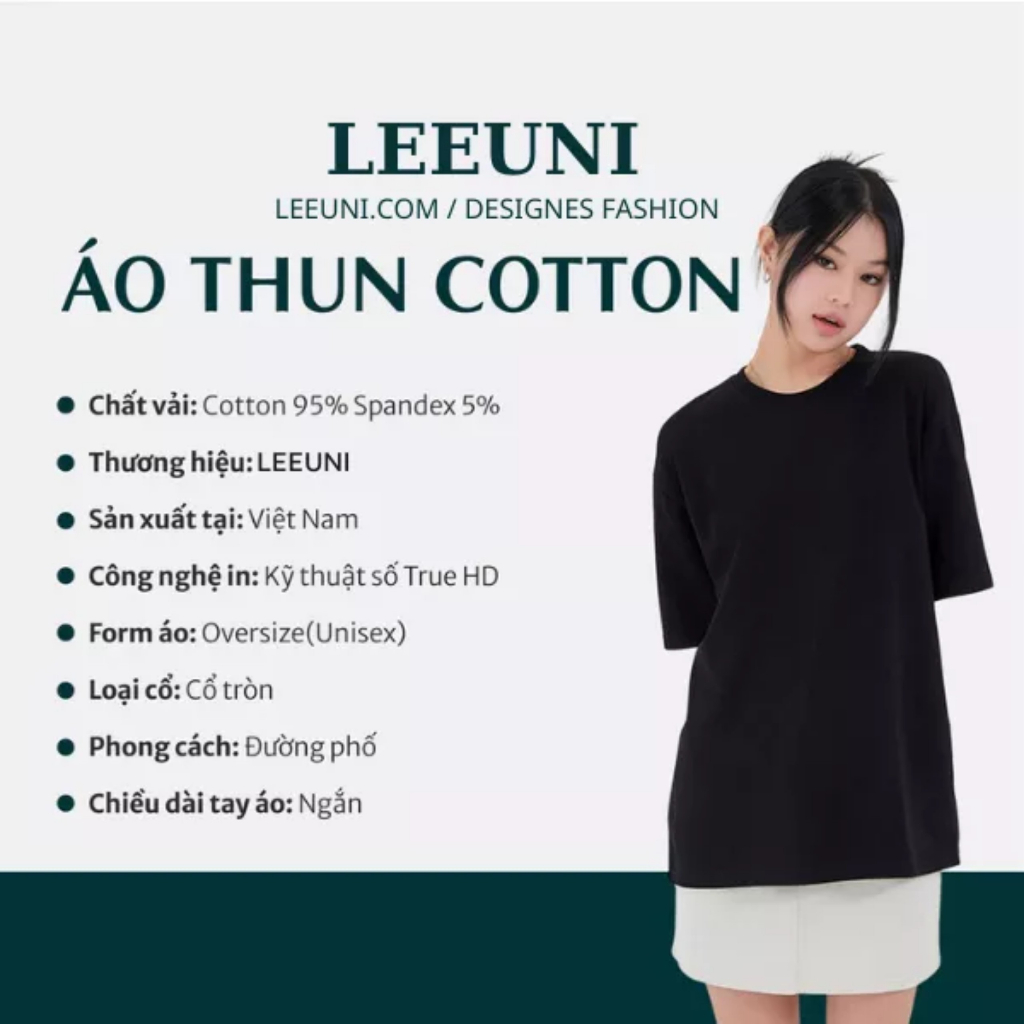 Áo Thun Trơn Oversize Tee Local Brand LeeUni Form Rộng Chất Vải 100% Cotton 250GSM