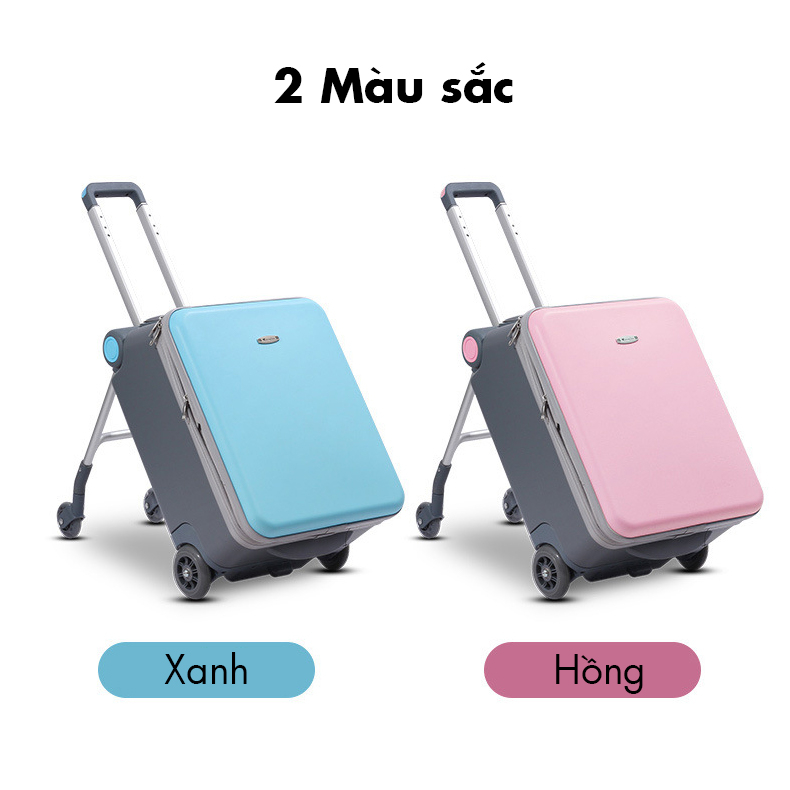 Vali kéo du lịch cho bé kiêm xe đẩy em bé, Xe đẩy trẻ em kết hợp valy kéo, Valy du lịch chịu tải lên tới 60kg