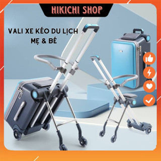 Vali kéo du lịch cho bé kiêm xe đẩy em bé, Xe đẩy trẻ em kết hợp valy kéo, Valy du lịch chịu tải lên tới 60kg