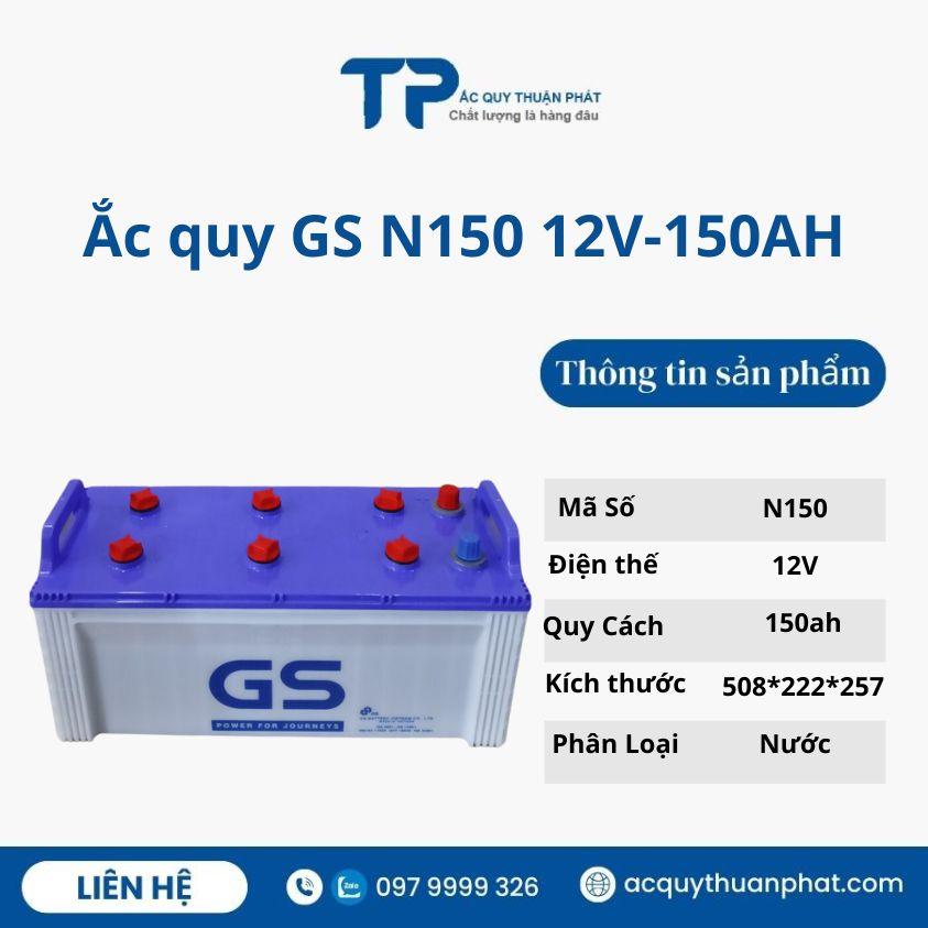 Bình ắc quy Gs N150 12V-150ah