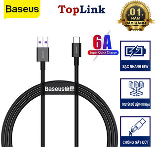 Cáp Sạc Nhanh Và Truyền Dữ Liệu Baseus 66W Dòng Superior Từ Cổng USB Sang Cổng Type-C - TopLink