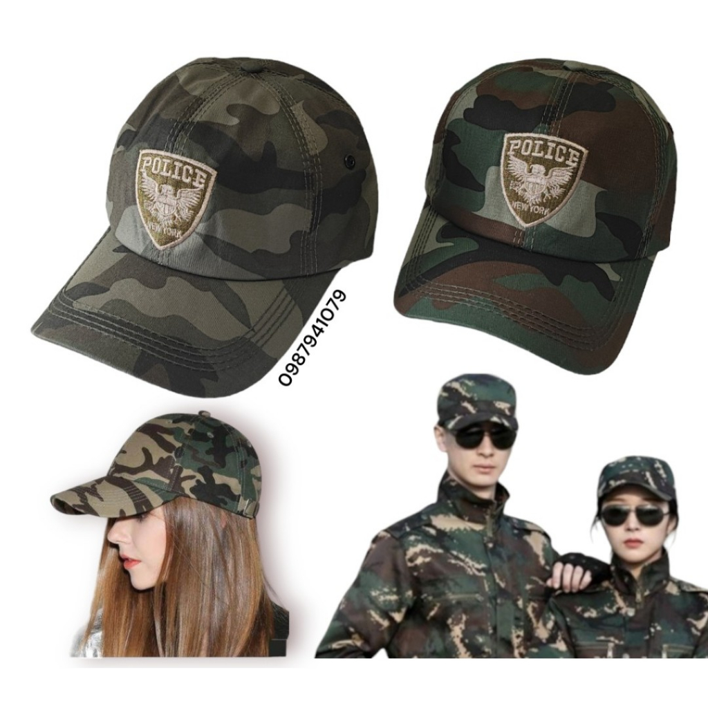 Mũ lưỡi trai Nón kết unisex rằn ri cá tính, Mũ lưỡi trai nam vải lính