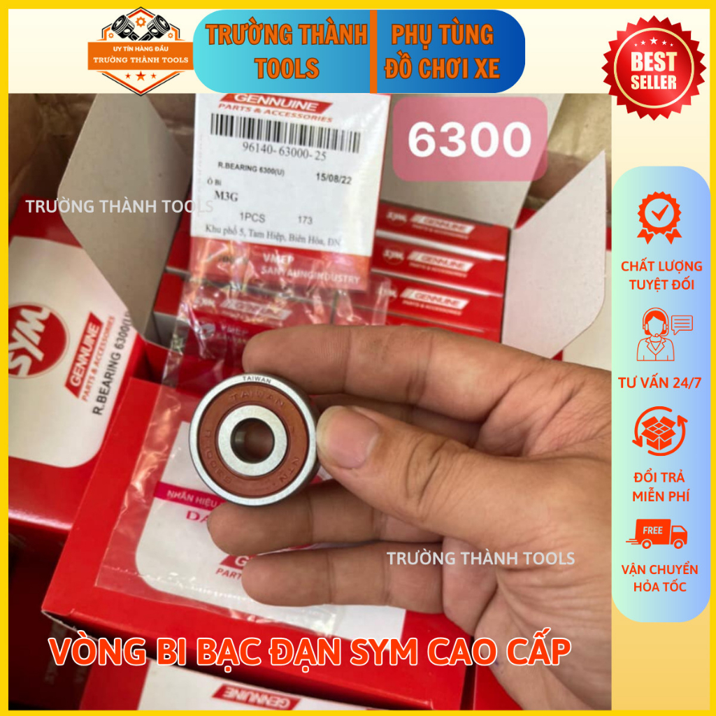 Bạc đạn xe máy, Vòng Bi bạc đạn SYM đủ 4 mã 6201-6301-6203-6300 - TRƯỜNG THÀNH TOOLS