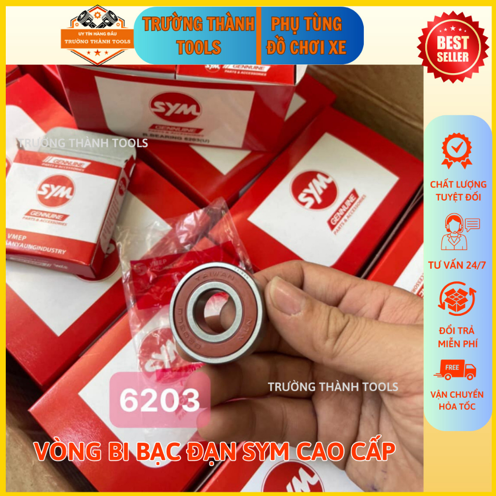 Bạc đạn xe máy, Vòng Bi bạc đạn SYM đủ 4 mã 6201-6301-6203-6300 - TRƯỜNG THÀNH TOOLS