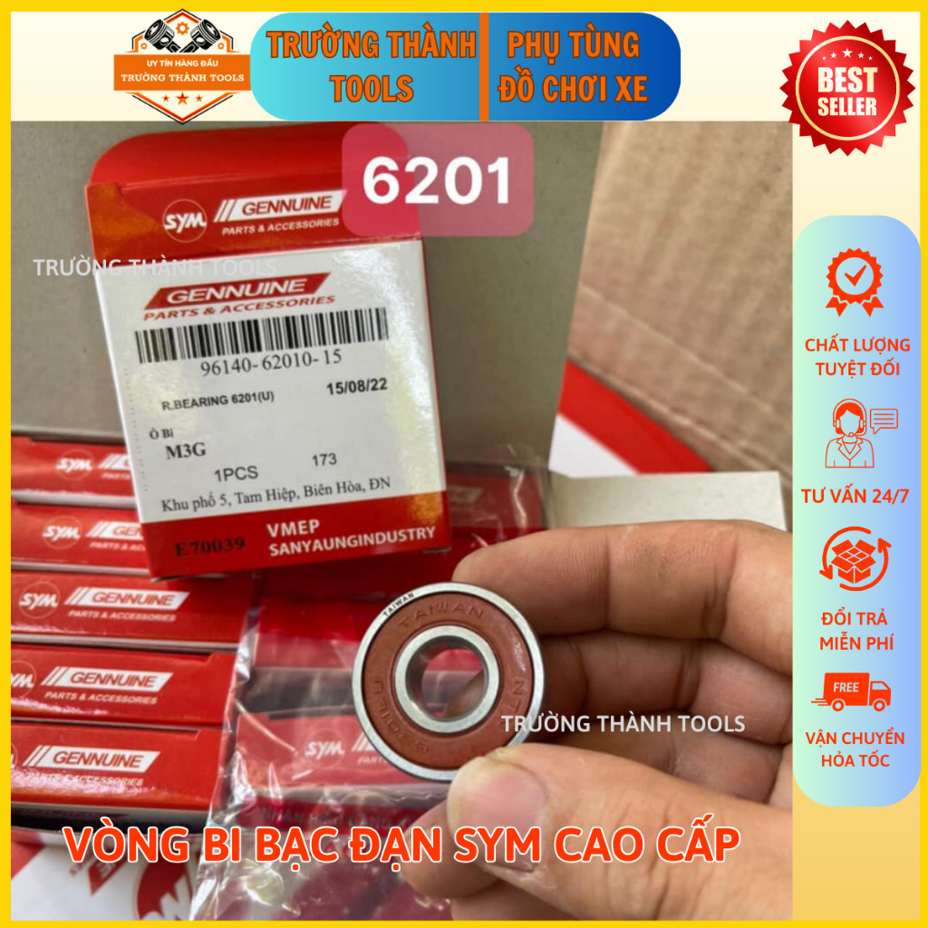Bạc đạn xe máy, Vòng Bi bạc đạn SYM đủ 4 mã 6201-6301-6203-6300 - TRƯỜNG THÀNH TOOLS