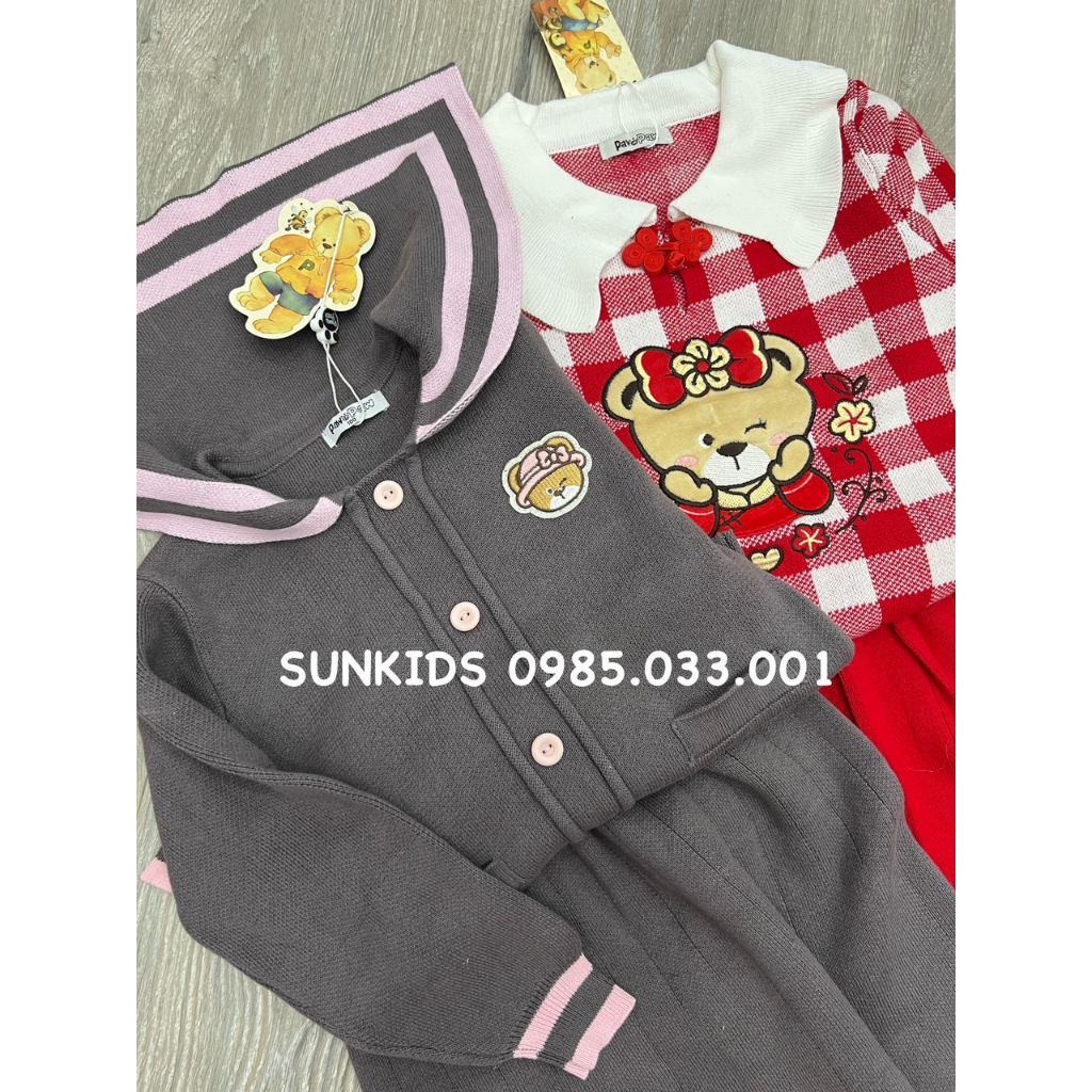 Set váy len bé gái Paw in paw 2 màu