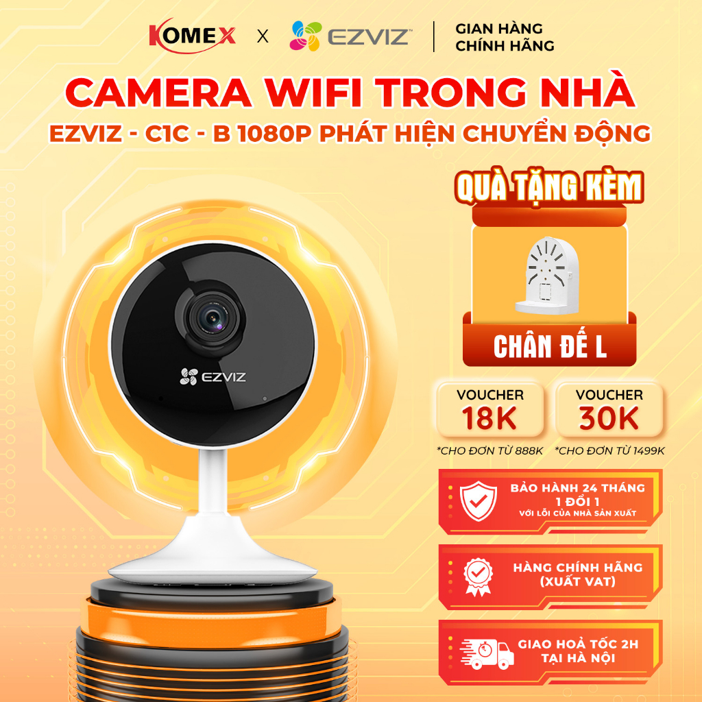 Camera Wifi EZVIZ trong nhà - C1C-B Độ phân giải 1080P đàm thoại 2 chiều