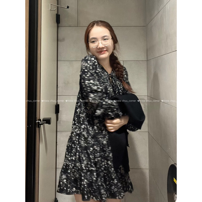 Đầm Babydoll Voan Hoa Nhí Tay Phồng Taobao Order