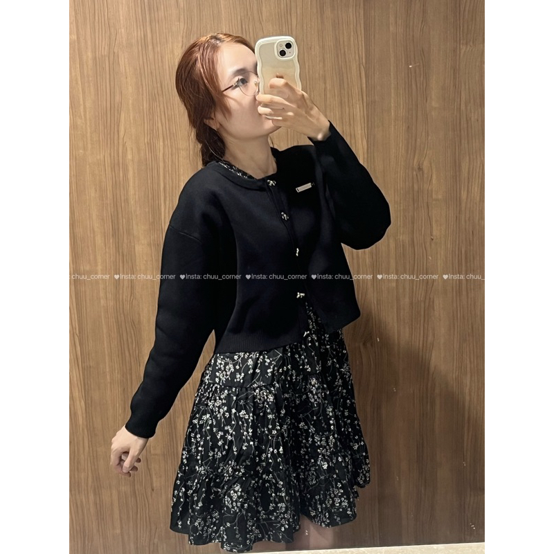 Set Áo Dệt Kim Và Chân Váy Voan Hoa Nhí Taobao Order