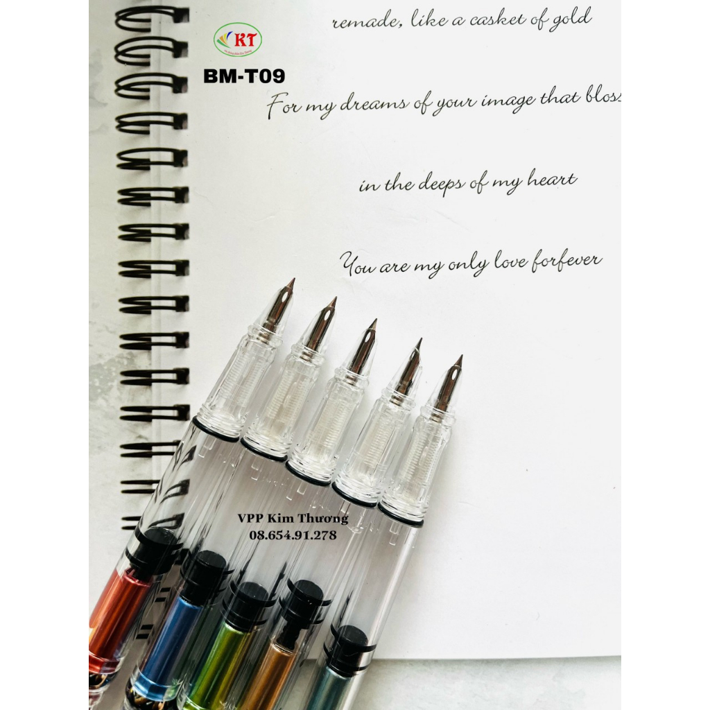 Bút Máy Luyện Chữ T09, Ngòi Kinh Tinh Lá Tre loại 1,Tạo Nét Thanh Nét Đậm Tự Nhiên, Không Rỉ