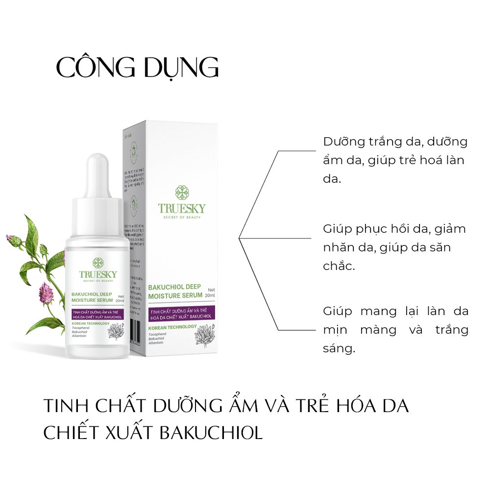 Tinh chất dưỡng ẩm và ngăn ngừa lão hoá da Truesky Bakuchiol Deep Moisture Serum 20ml