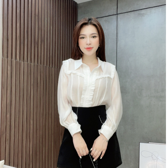 Áo Sơ Mi Trắng Viền Bèo Liin Clothing - SMD227SWH-S23