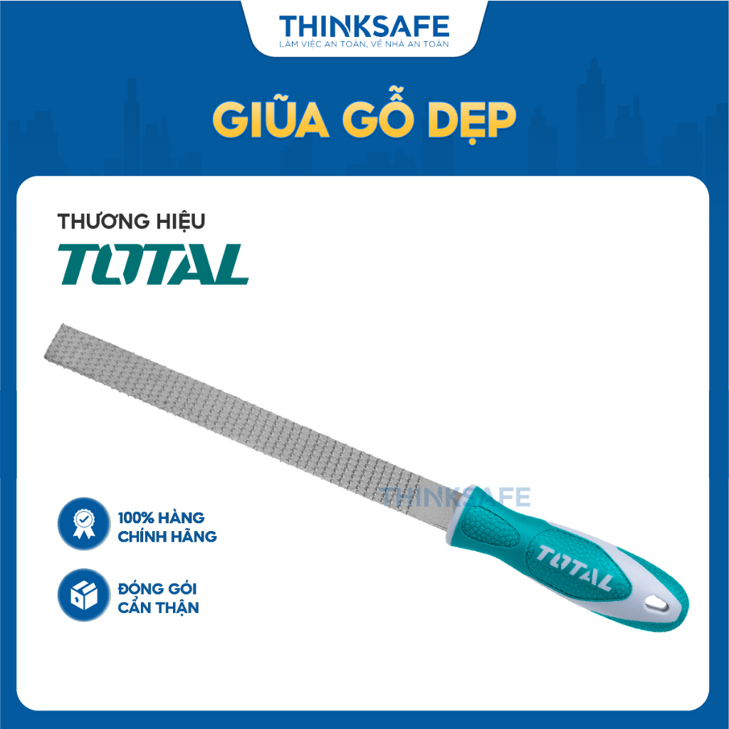 Dũa gỗ dẹp Total THT91586 kích thước 200mm tay cầm vừa vặn, thoải mái dũa mài nhẵn mịn đồ vật - Thinksafe