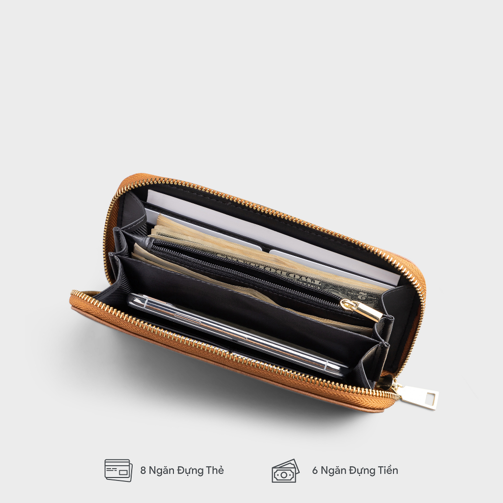 Ví da nữ cầm tay dáng ngang Lata VN57