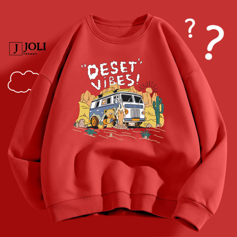 Áo Sweater DESERT Nam Nữ By JOLI Unisex Chất Nỉ Lót Bông Form Rộng