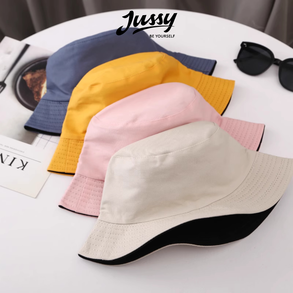 Mũ Bucket Tai Bèo Trơn 2 Mặt 2 Màu Tiện Lợi Chất Vải Kaki Dày Mịn Thoáng Mát Phong Cách Ulzzang Form Unisex