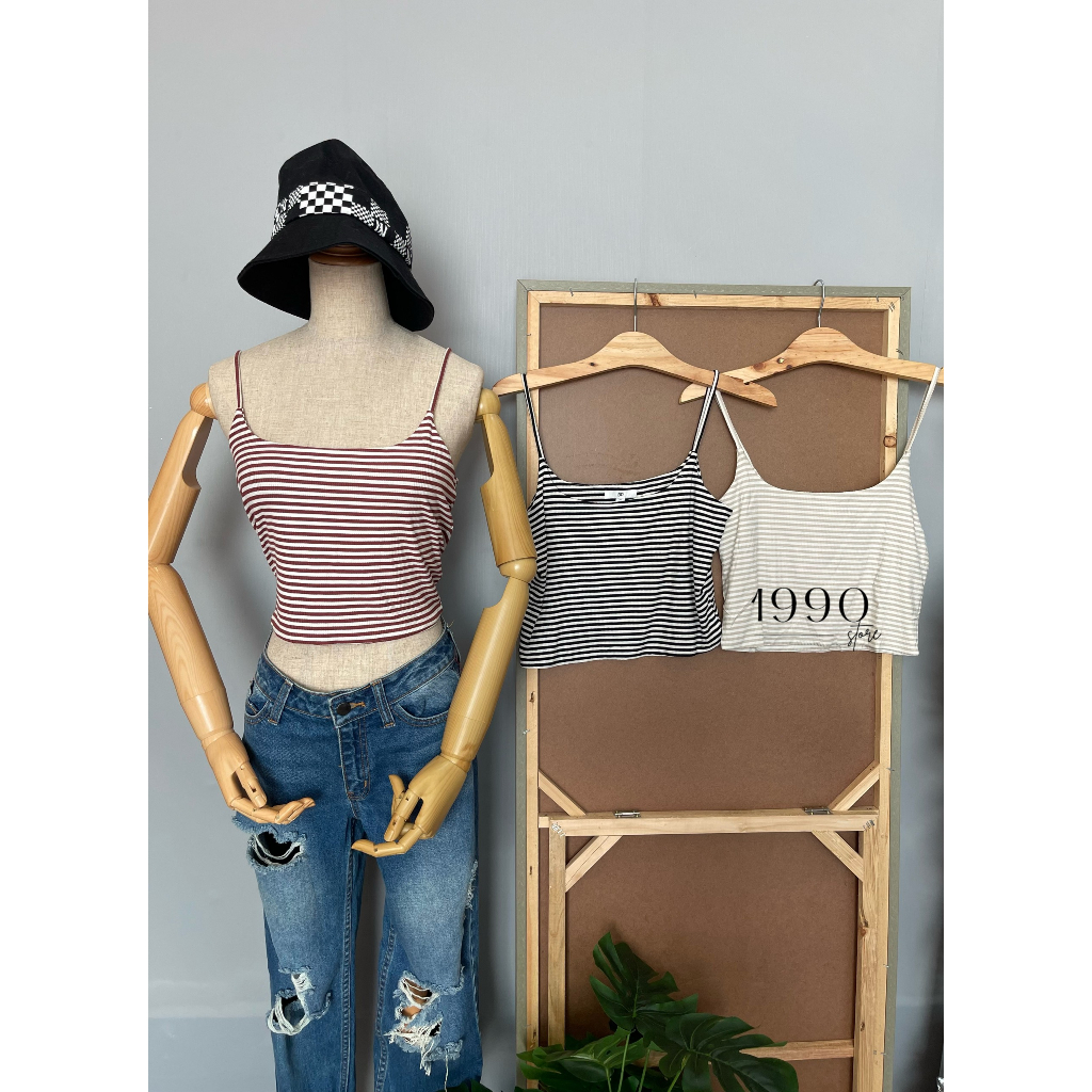 Áo Thun Hai Dây Sọc Ngang Form To Xuất Dư Sịn VNXK