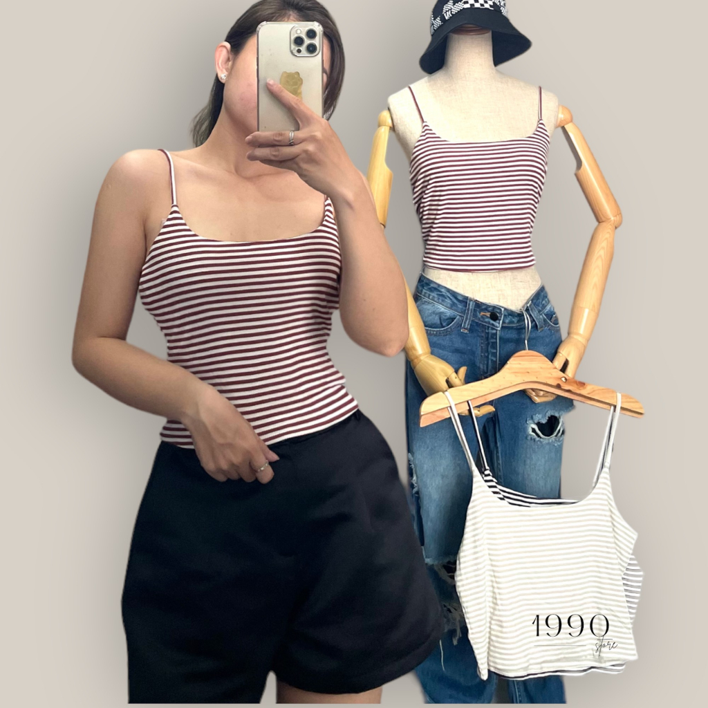 Áo Thun Hai Dây Sọc Ngang Form To Xuất Dư Sịn VNXK