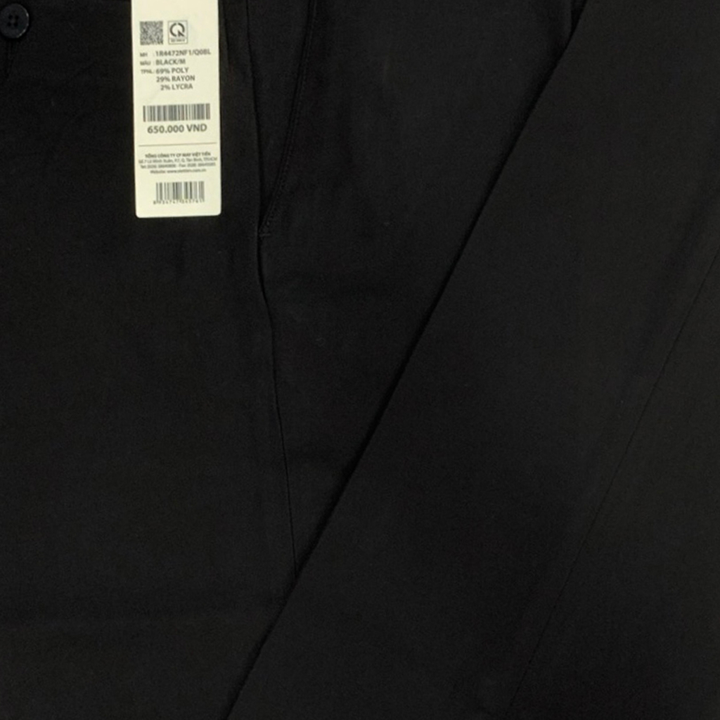 Viettien - Quần tây nam màu đen có ly phom Regular 650k quần âu việt tiến