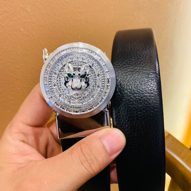 Thắt lưng nam mặt khoá xoay, Dây lưng mặt hổ bạc coay 360 độ thời trang