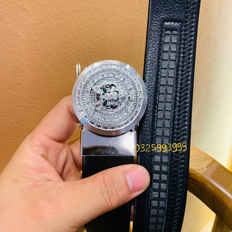 Thắt lưng nam mặt khoá xoay, Dây lưng mặt hổ bạc coay 360 độ thời trang