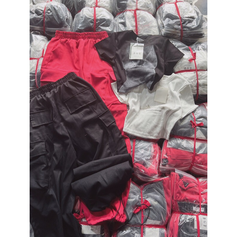 Set Áo Hình Bra Croptop + Quần Kaki Mịn Chất Đẹp MaB, Set Thể Thao Sexy