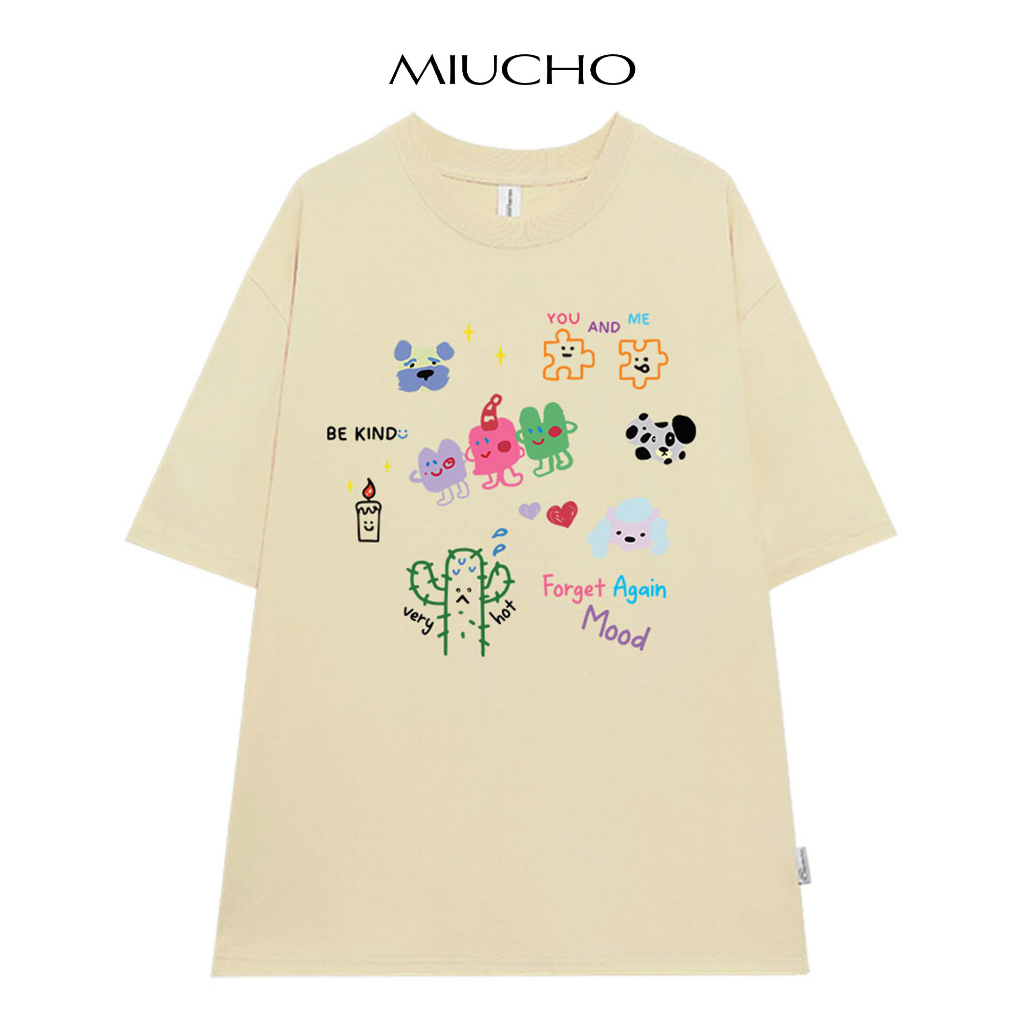 Áo thun nữ form rộng ATD181 Miucho chất vải cotton in Artwork