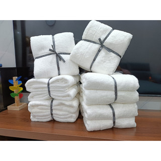 Set 2 khăn tắm trắng khách sạn nhà nghỉ 70x140cm 280gr/1 cái