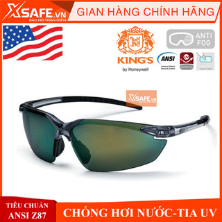 Kính bảo hộ Kings KY715 tròng tráng gương vàng chống chói, chống tia UV hiệu quả, dùng trong lao động, đi xe máy
