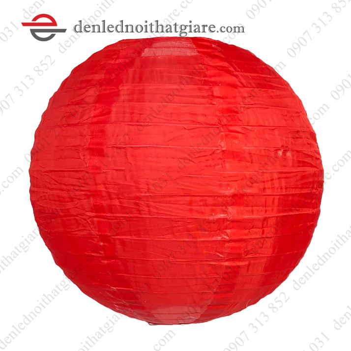 Đèn lồng màu ĐỎ + TRẮNG bằng VẢI DÙ ( voan) 20 -30 - 40cm kiểu Tròn