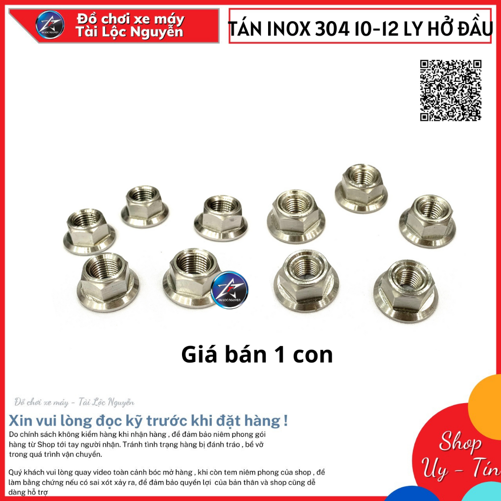 TÁN 304 HỞ ĐẦU/BÍT ĐẦU 10 LY - 12 LY - 14 LY