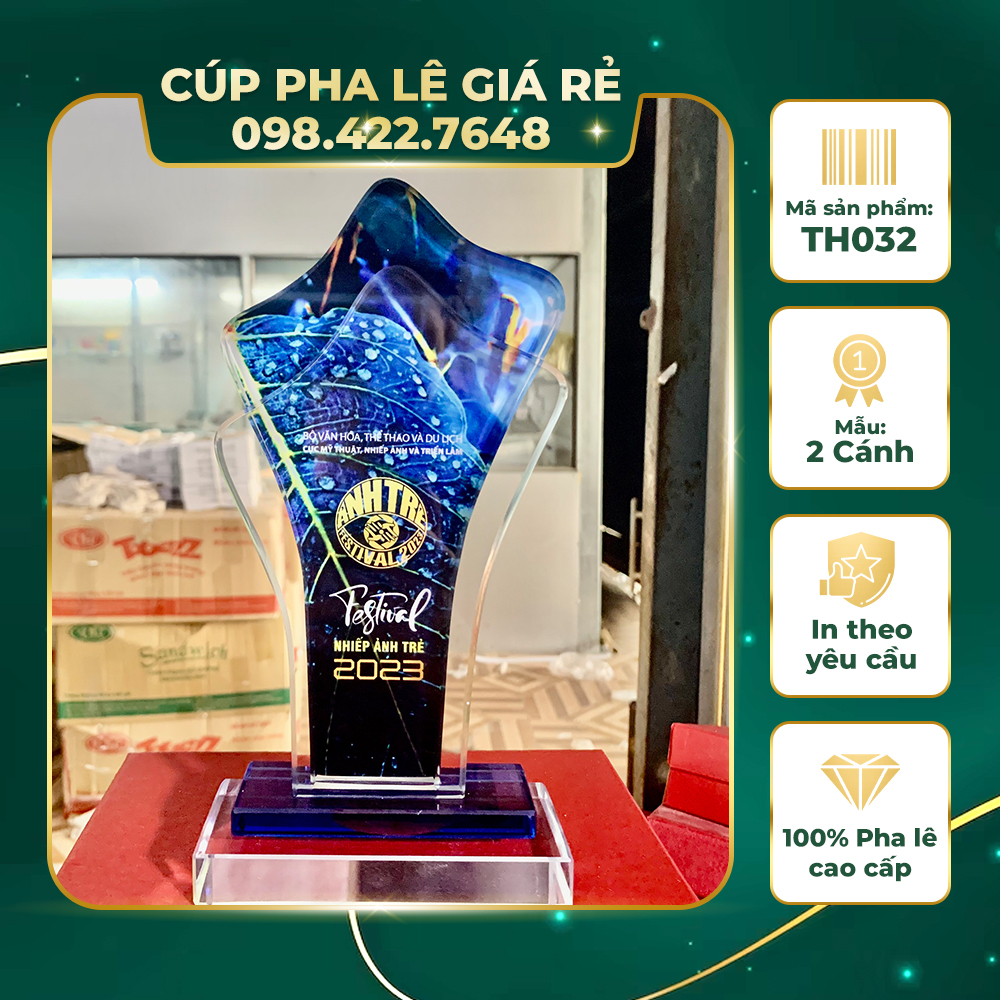 Mẫu Cúp 2 Cánh, Cúp Pha Lê, Lưu Niệm In Logo Công Ty, In Theo Yêu Cầu