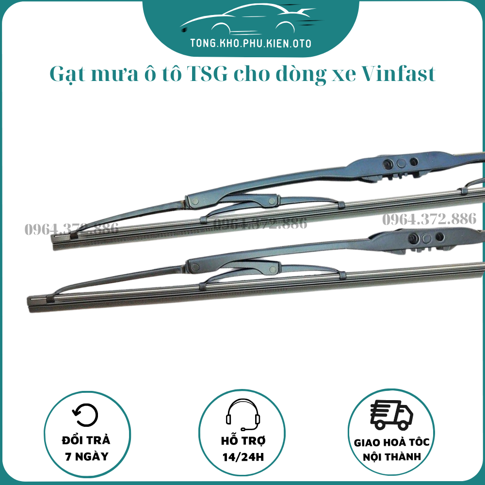 Gạt Mưa Ô Tô Khung sắt TSG lưỡi silicon,Dành cho dòng xe Vinfast Fadil, VF E34 siêu sạch siêu bền