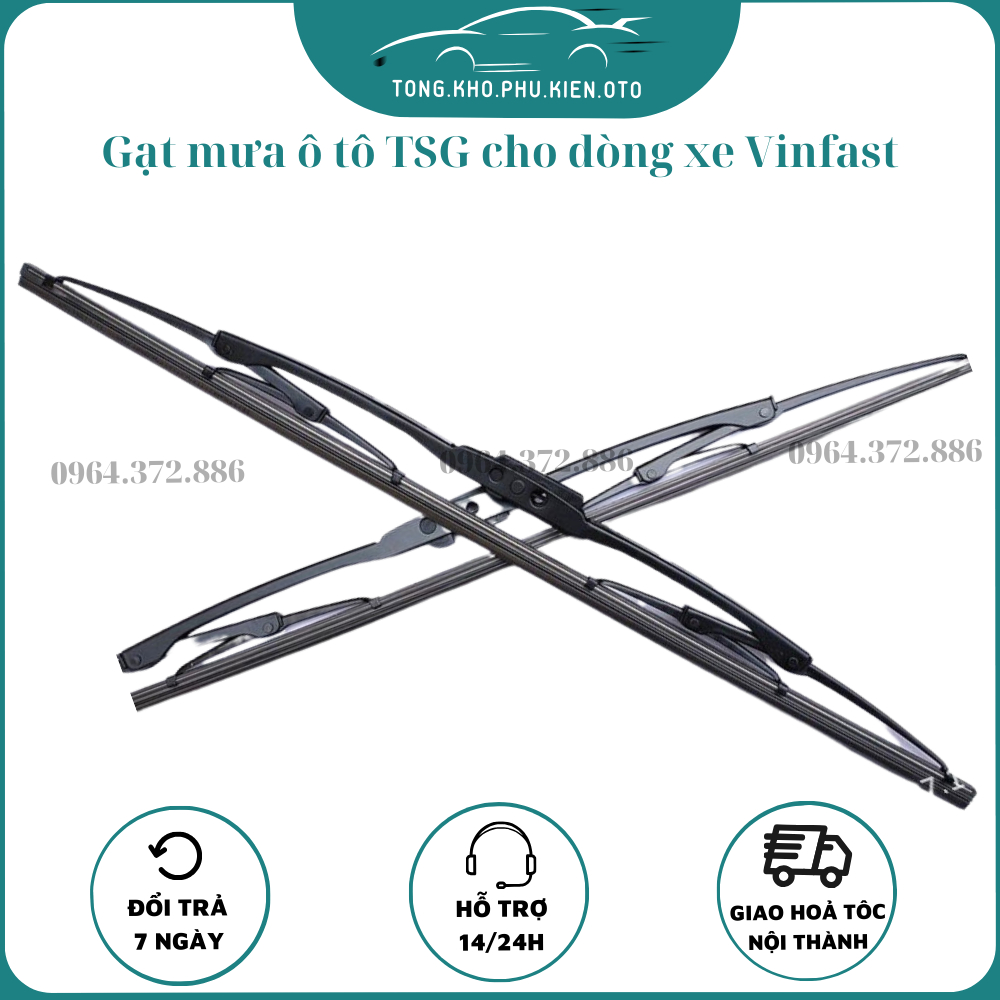 Gạt Mưa Ô Tô Khung sắt TSG lưỡi silicon,Dành cho dòng xe Vinfast Fadil, VF E34 siêu sạch siêu bền