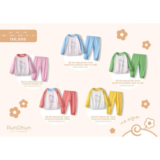 [SALE SIÊU RẺ] Bộ quần áo dài tay raglan bo chun buddies cotton cao cấp trẻ em Punchun